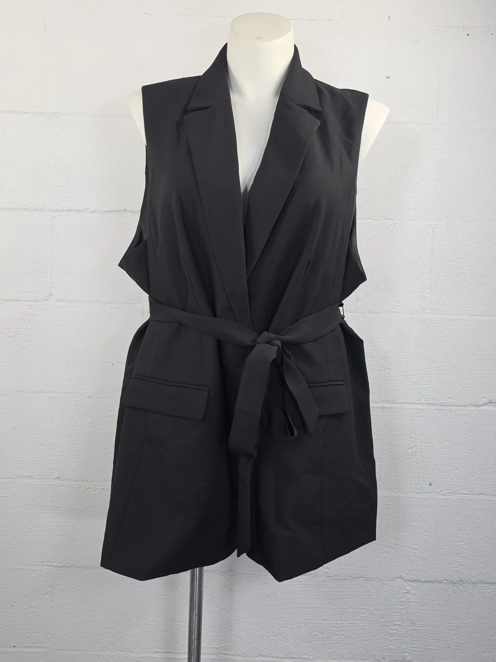 Torrid Studio Refined Crepe Longline Belted Blazer Vest